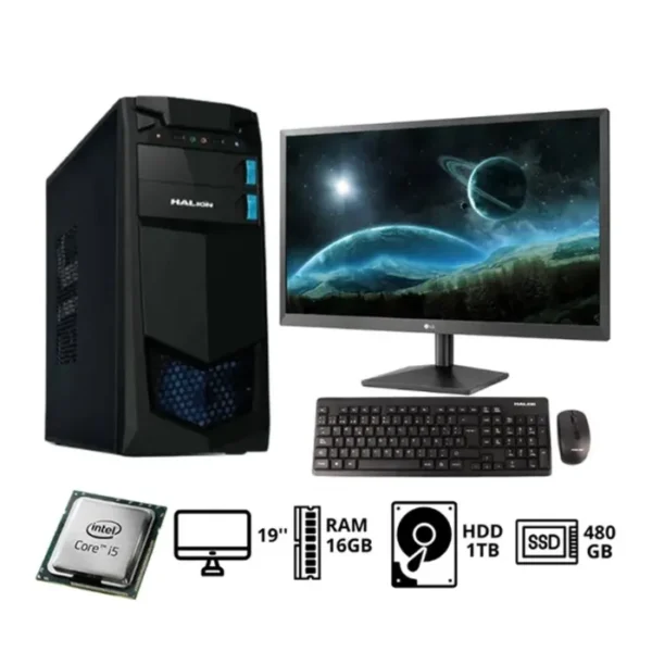 Computadora de escritorio 19" Windows 10 Pro Intel Core i5 16GB 1TB+480GB